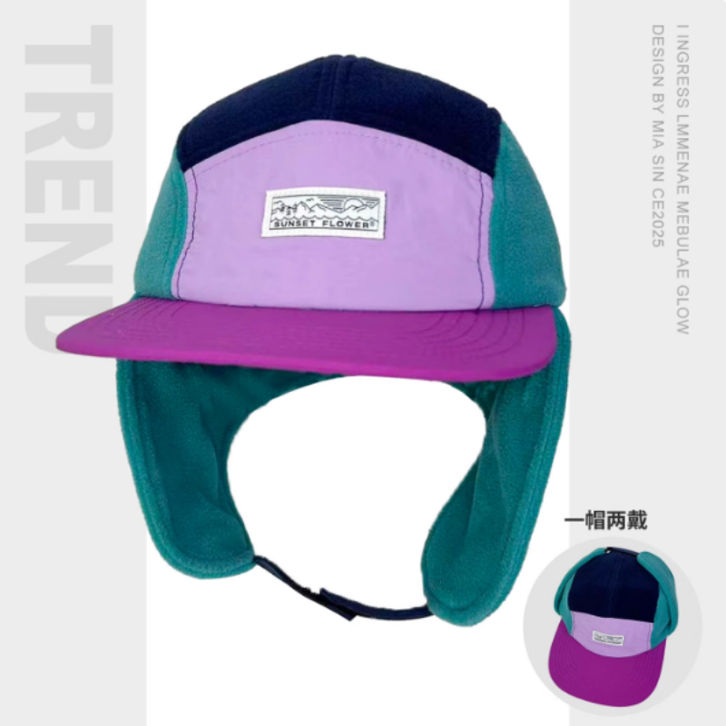Corduroy Cap 5 Panel - Корейские зимние флисовые бейсболки с цветными