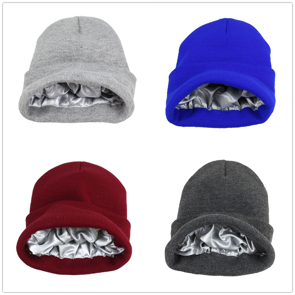 Унисекс вязаная шапка с атласн – обзор и цена Beanie Cuffed Knit